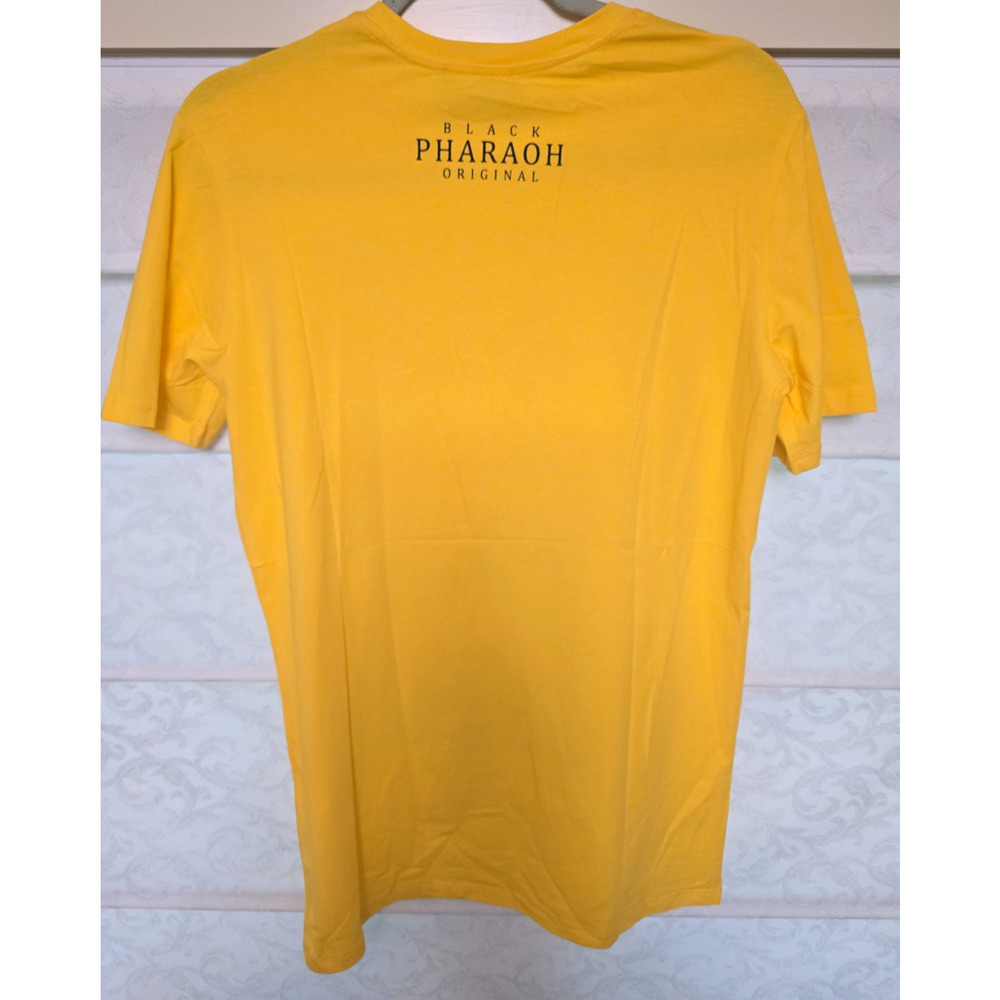 Black Pharaoh Mens Medium Yellow Skull $100 Bill Rhinestone Graphic Tee NWT - Picture 3 of 5